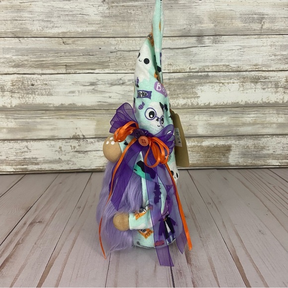 🚫SOLD🚫 Halloween Gnome Handmade Dracula Flannel Cotton Faux Fur Purple Cottage - Picture 4 of 11